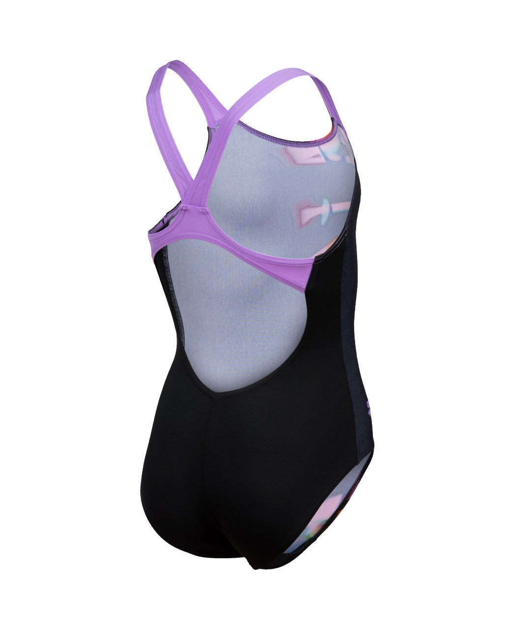 G Prism Swimsuit V Back black-lavanda