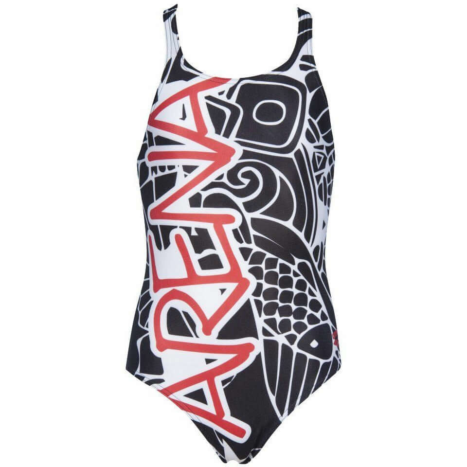 Arena G Maneki Jr V Back One Piece black-red