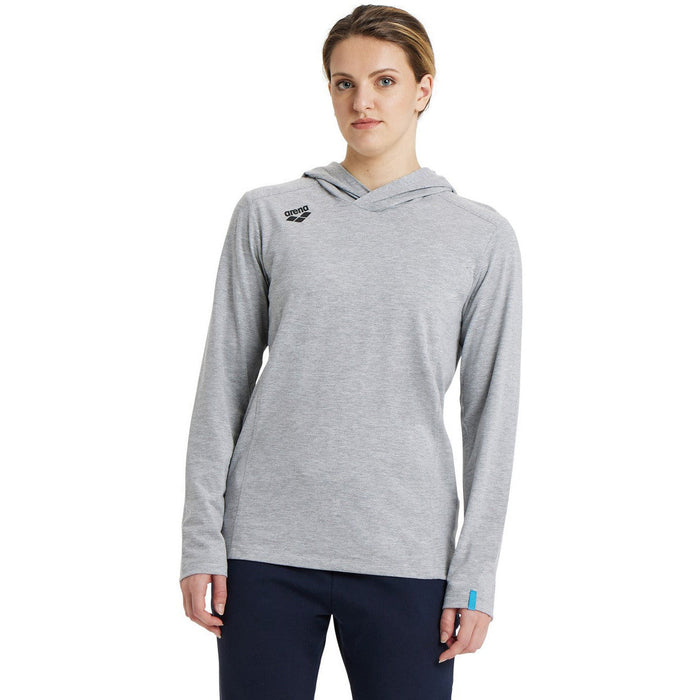 Team Hooded Long Sleeve T-Shirt Panel heather-grey