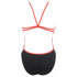 W Crazy Pizza Lace Back One Piece black-fluo-red