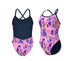 W Rose Texture Swimsuit Xcross Back multi pink-navy Arena