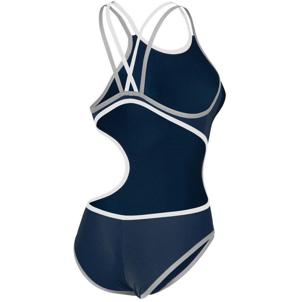 W One Double Cross Back One Piece navy-white